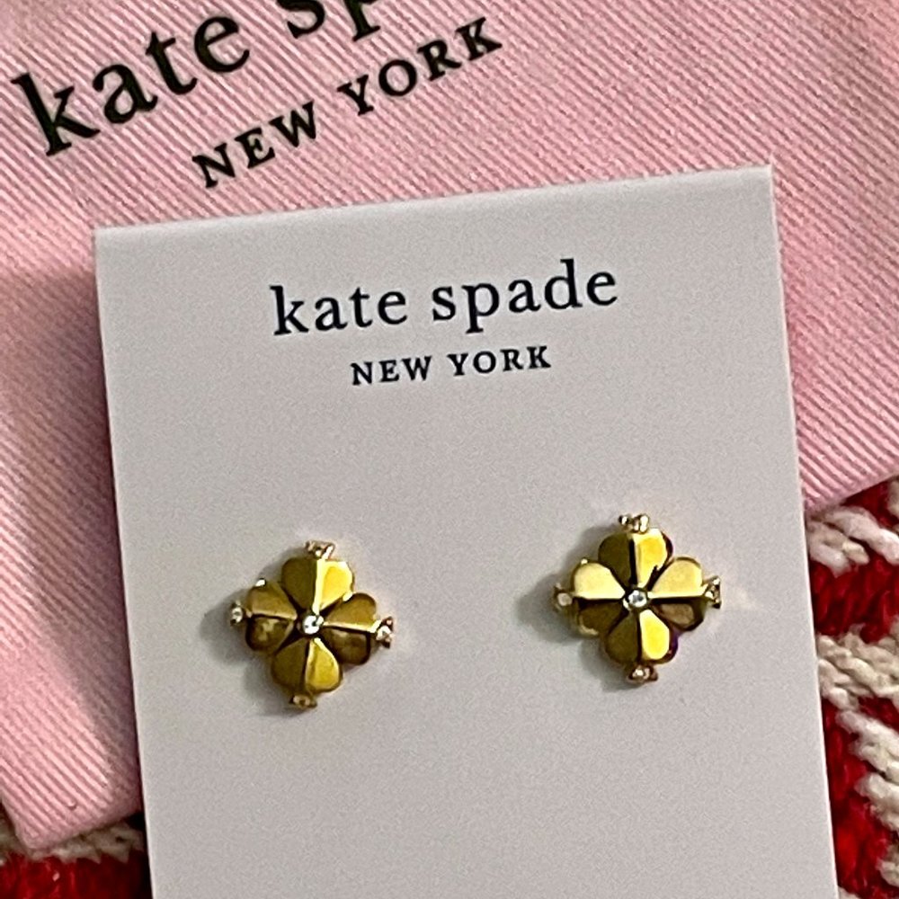 NWT~KATE SPADE~Legacy Logo Spade Flower Earrings